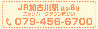 TEL:079-456-6700 JR加古川駅 徒歩8分ニッケパークタウン向かい